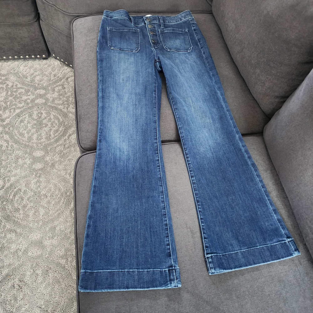 LC Lauren Conrad Blue Flare Wide Leg Jeans
